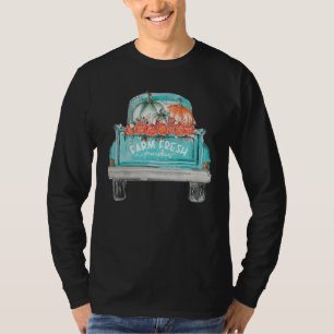 T-shirt Camion Citrouille Fraîche De Ferme Joyeux Automne