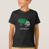 T-shirt Camion classique à ordures/recyclage avec nom d'en (Devant)