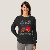 T-shirt Camion cool D'Incendie Pour Filles Camion D'Incend (Devant entier)