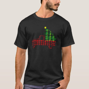 T-shirt Camion d'agriculture cool Rouge Chariot de Noël Ho
