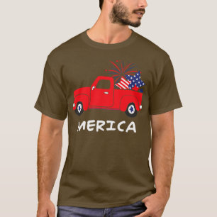 T-shirt Camion d'Amérique 4 juillet garçons filles hommes