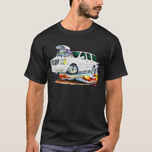 T-shirt Camion de blanc de Cadillac Escalade (Devant)