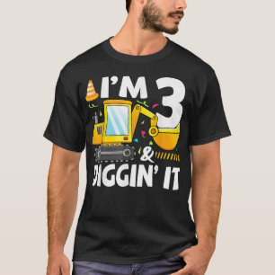 T-shirt Camion de construction 3e anniversaire garçon 3 tr