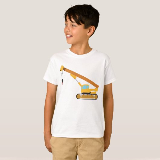 T-shirt Camion de construction de grue (Devant entier)