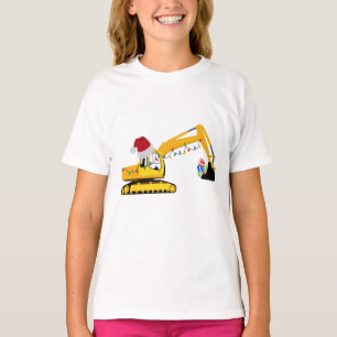 T-shirt Camion de construction de l'excavatrice de Noël