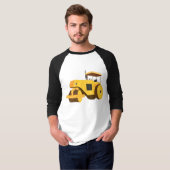 T-shirt Camion de construction de rouleau routier (Devant entier)
