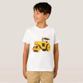 T-shirt Camion de construction de rouleau routier (Devant entier)