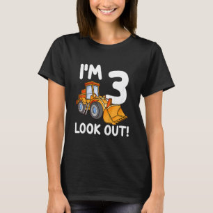 T-shirt Camion de construction pour enfants 3e anniversair