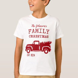 T-shirt Camion de ferme familiale Enfants Red