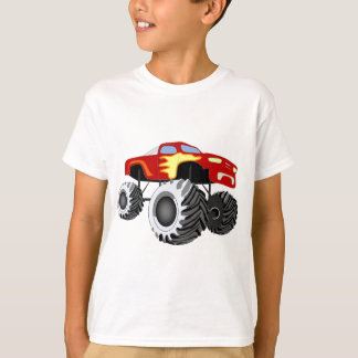 T-shirt Camion de monstre avec des flammes
