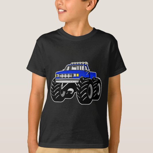 T-SHIRT CAMION DE MONSTRE BLEU (Devant)