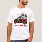 T-shirt Camion de Noël du pays gnome buffle plaid (Devant)