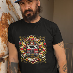 T-shirt Camion de pompiers de héros de tous les jours