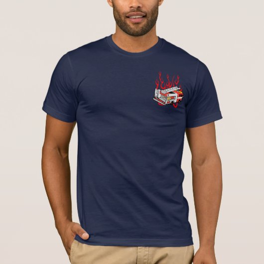 T-shirt Camion de pompiers rouge (Devant)