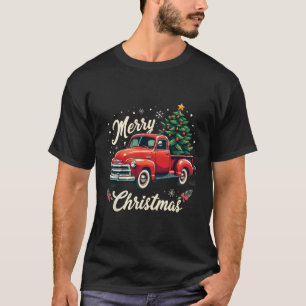 T-shirt Camion de ramassage rouge Joyeux Arbre de Noël Vac