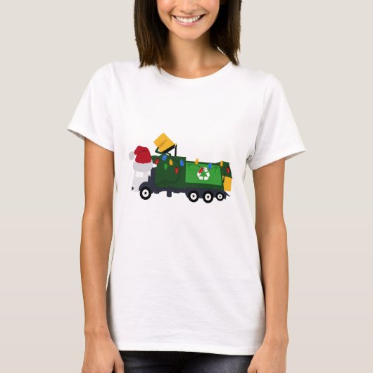 T-shirt Camion de recyclage de Noël (Devant)