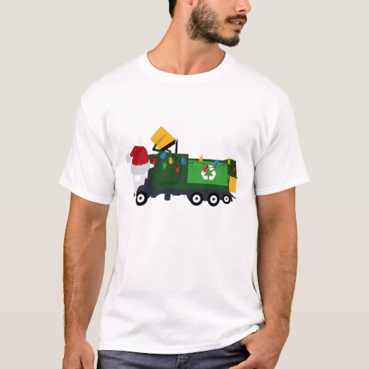 T-shirt Camion de recyclage de Noël (Devant)