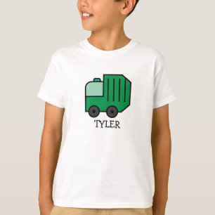 T-shirt Camion de recyclage/déchets de caricature verte av
