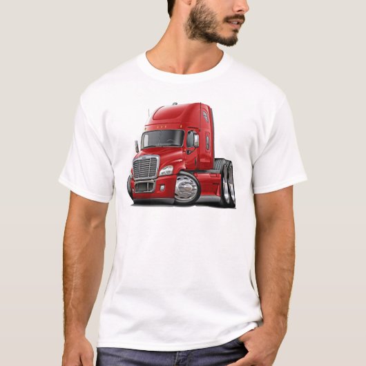 T-shirt Camion de rouge de Freightliner Cascadia (Devant)