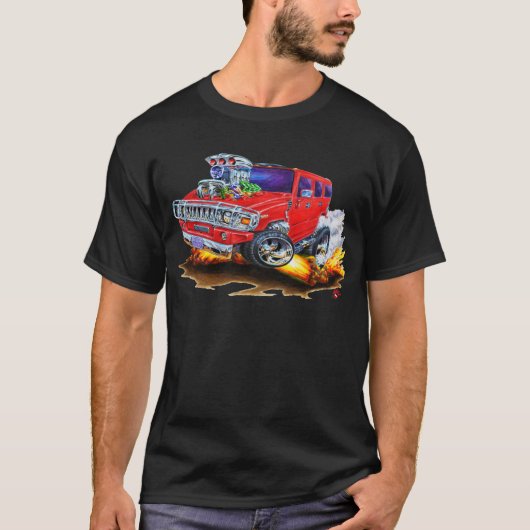 T-shirt Camion de rouge de H2 de Hummer (Devant)