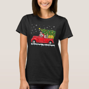 T-shirt Camion de voiture rouge Schnauzer Miniature Arbre