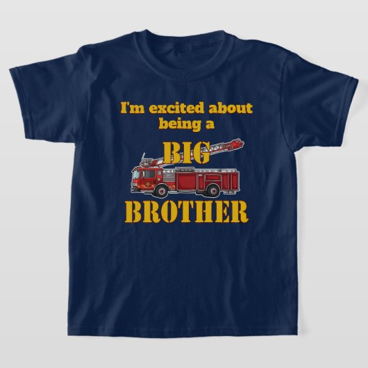T-shirt Camion d'échelles Big Brother Red Firetruck (Poser)