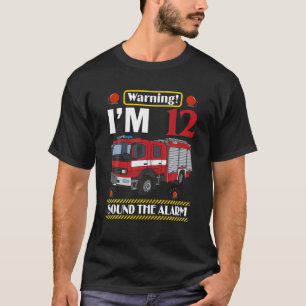 T-shirt Camion D'Incendie 12 Ans Pompier 12E Anniversaire 