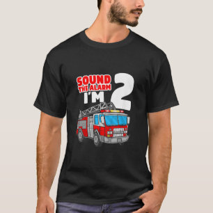 T-shirt Camion d'incendie 2 ans pompier 2e anniversaire