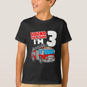 T-shirt Camion d'incendie 3 ans pompier 3e anniversaire