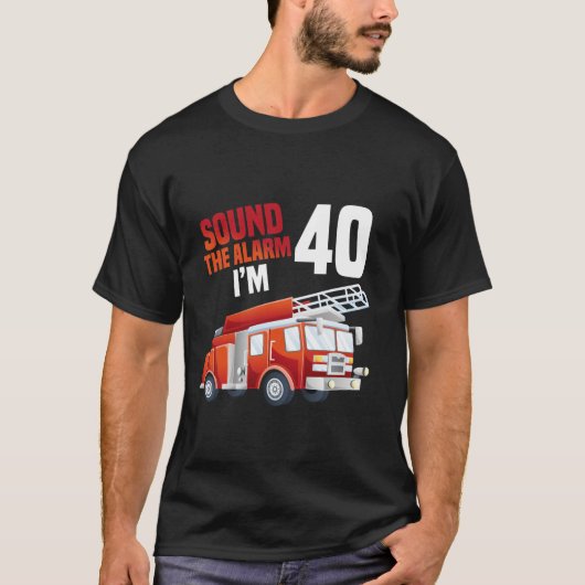 T-shirt Camion d'incendie 40e anniversaire pompier thème 4 (Devant)