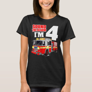 T-shirt Camion d'incendie 4 ans pompier 4 ans 4e anniversa