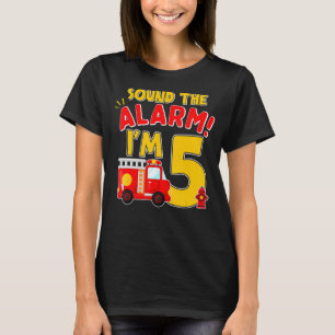 T-shirt Camion d'incendie 5 ans pompier 5e anniversaire ga