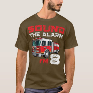 T-shirt Camion d'incendie 8e anniversaire garçon Futur pom