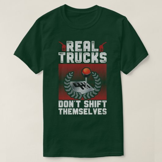 T-shirt Camion Driver Manual Steering Stick Vintage (Design devant)