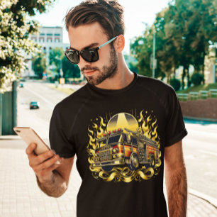 T-shirt Camion En Flammes
