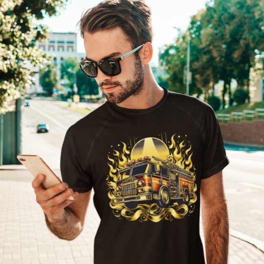 T-shirt Camion En Flammes