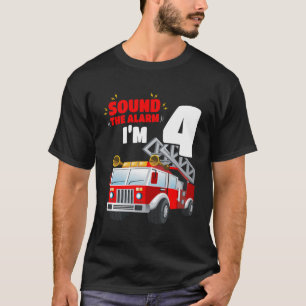 T-shirt Camion Enfants Feu 4E Chemise Anniversaire 4 Ans F