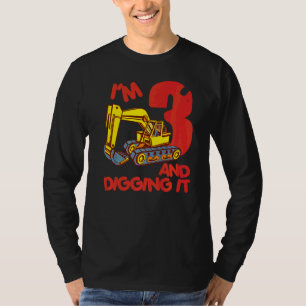 T-shirt Camion Excavateur 3 ans Digger I'm 3 Et Diggi