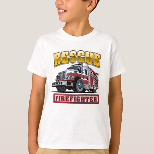 T-shirt Camion-feu de dessin (Devant)