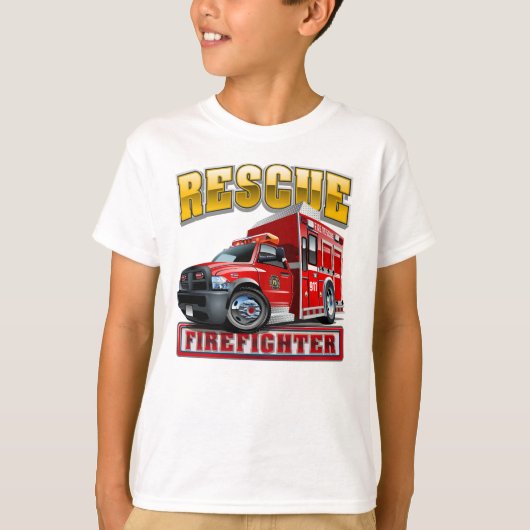 T-shirt Camion-feu de dessin (Devant)