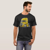 T-shirt Camion jaune de Freightliner Cascadia (Devant entier)