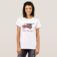 Camion Jouet Rouge vintage Peace Love & Joy