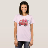 T-shirt Camion mignon Love portant des bonbons Valentine (Devant entier)