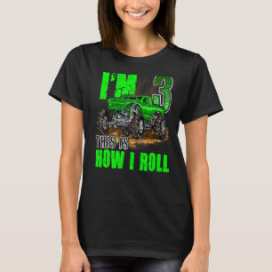 T-shirt Camion Monster 3e Anniversaire Pour Garçons Et Fil