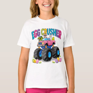 T-shirt Camion Monster Croisher aux Oeufs Roses Pâques