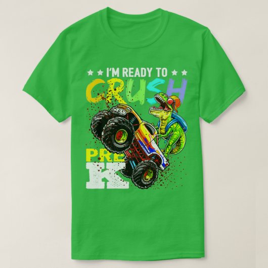 T-shirt Camion Monster de dinosaure pré-K de broyage Retou (Design devant)