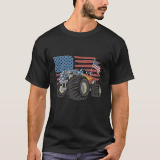 T-shirt Camion Monster Patriotique Hommes garçons 4 juille