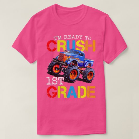 T-shirt Camion Monster Première Classe Ix27m Prêt à écrase (Design devant)