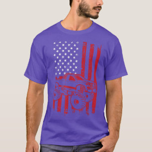 T-shirt Camion Monster vintage - America Drapeau américain