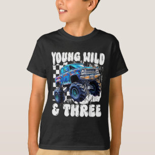 T-shirt Camion Monstre 3e Anniversaire Jeune Sauvage Et Tr